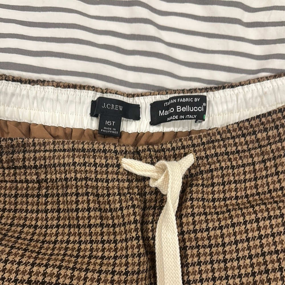 J.Crew Brown Italian Wool Houndstooth Pants